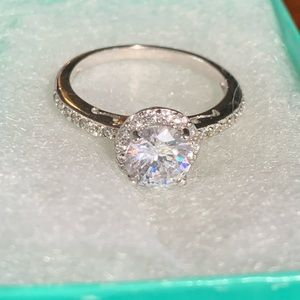 Solid sterling CZ and diamonique ring
